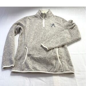 Charles River Apparel Womens Gray Half Zip‎ Pullover Fleece Jacket M Embroidered